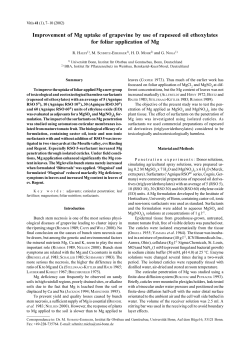 Improvement of Mg uptake of grapevine by use of - Vitis-vea