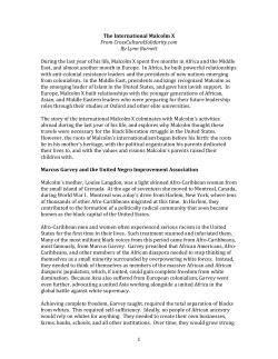 1 The International Malcolm X From CrossCulturalSolidarity.com By
