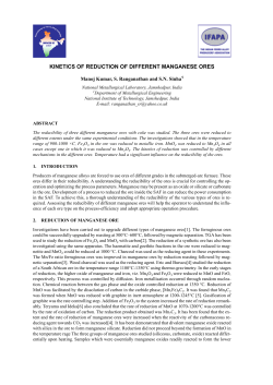 kinetics of reduction of different manganese ores