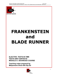 FRANKENSTEIN and BLADE RUNNER