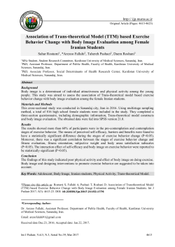 Association of Trans-theoretical Model (TTM) based Exercise