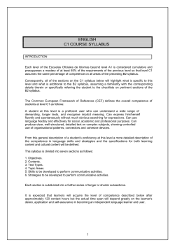 english c1 course syllabus - EOI Vitoria