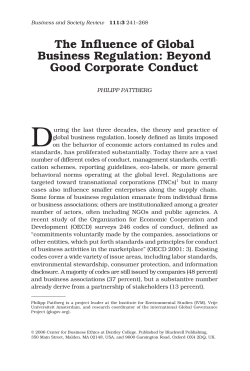 The Influence of Global Business Regulation