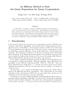 An E cient Method to Find the Linear Expressions for Linear