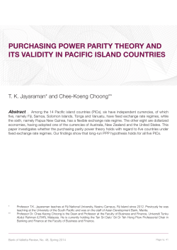 purchasing power parity theory and its validity in pacific island