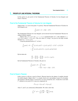 L PROOFS OF LINE INTEGRAL THEOREMS Proof of the