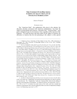 THE COMMON FUND DOCTRINE - Robert H. McKinney School of