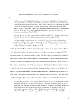 1 MASTER OF METALEPSIS: VISAGE AND THE MEANING OF THE