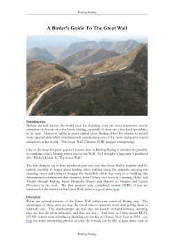 A Birder`s Guide To The Great Wall