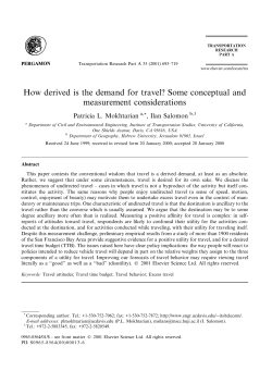 How derived is the demand for travel?