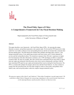 The Fiscal Policy Space of Cities: A Comprehensive