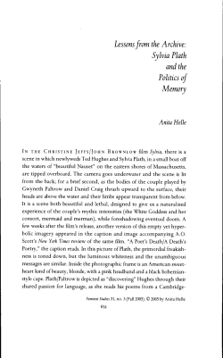 Lessons from the Archive: Sylvia Plath and the Politics of Memory