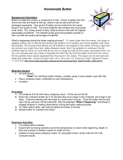 Homemade Butter - Wisconsin Ag In the Classroom