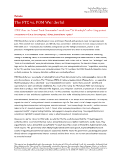 The FTC vs. POM Wonderful - Daniels Fund Ethics Initiative