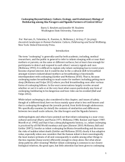 1 Cosleeping Beyond Infancy: Culture, Ecology