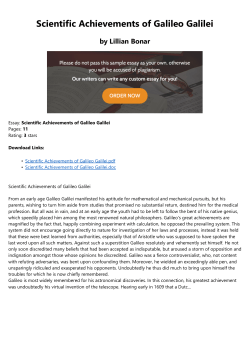 Scientific Achievements of Galileo Galilei