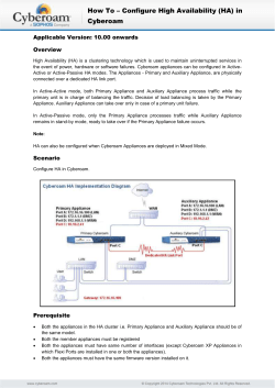 How To &ndash; Configure High Availability (HA) in Cyberoam