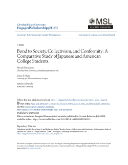 Bond to Society, Collectivism, and Conformity: A Comparative Study