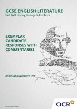 Unit A661 - Literary heritage linked texts