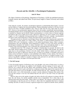 Dracula and the Afterlife: A Psychological