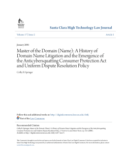 Master of the Domain (Name): A History of Domain Name Litigation