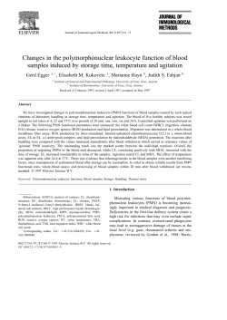 Changes in the polymorphonuclear leukocyte function of blood