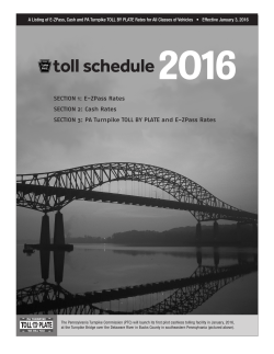 2016 Toll Schedule