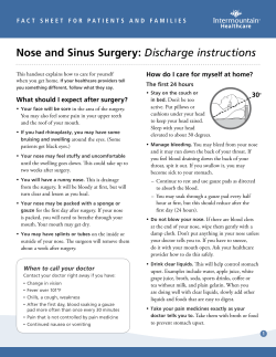 Nose and Sinus Surgery: Discharge instructions