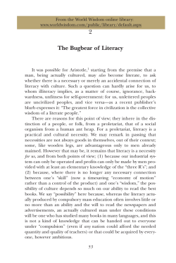 The Bugbear of Literacy
