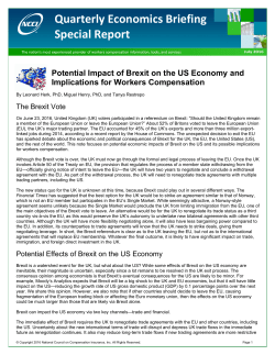 Quarterly Economics Briefing Special Report