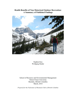 Health Benefits of Non-Motorized Outdoor Recreation: A Summary