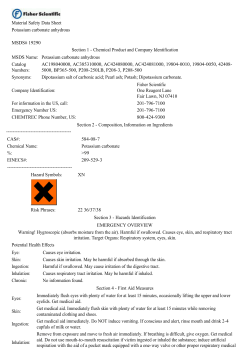 Material Safety Data Sheet Potassium carbonate anhydrous MSDS