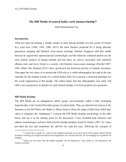 The Hill Madia of central India: early human kinship?1
