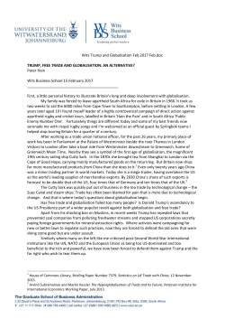 TRUMP FREE TRADE AND GLOBALISATION