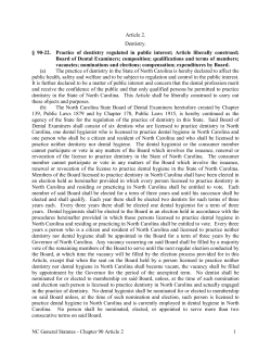 Article 2 - Dentistry. - North Carolina General Assembly