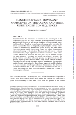 dangerous tales: dominant narratives on the congo and their