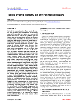 Textile dyeing industry an environmental hazard