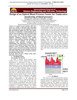 Design of an Optical Blood Pressure Sensor for Noninvasive