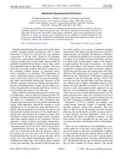 Randomly Hyperbranched Polymers - UQ eSpace