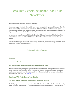 Consulate General of Ireland St. Patrick`s Day Newsletter