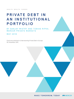 private debt in an institutional portfolio