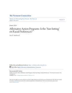 Is the "Sun Setting" - ScholarWorks @ UVM