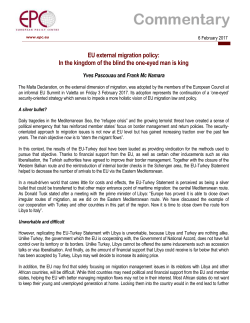 EU external migration policy: In the kingdom of the blind the one