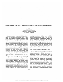 Computer Simulation, a Solution Technique for Management