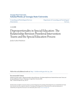 Disproportionality in Special Education: The Relationship Between