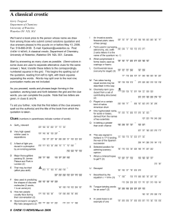 A classical crostic - University of Waterloo
