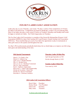 fox run ladies golf association