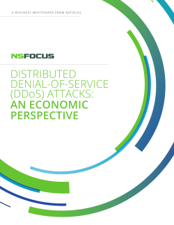 DISTRIBUTED DENIAL-OF-SERVICE (DDoS) ATTACKS