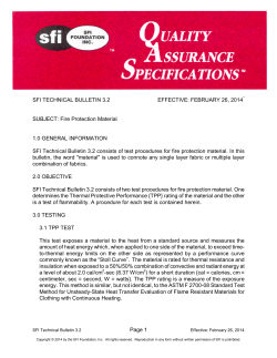 SFI Technical Bulletin 3.2 Fire Protection Material