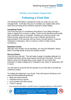 Following a Fluid Diet - Kettering General Hospital